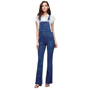 Gap denim flare leg overalls